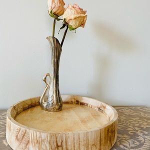 Vintage 7 Inch Tall Silverplate Swan Bud Vase